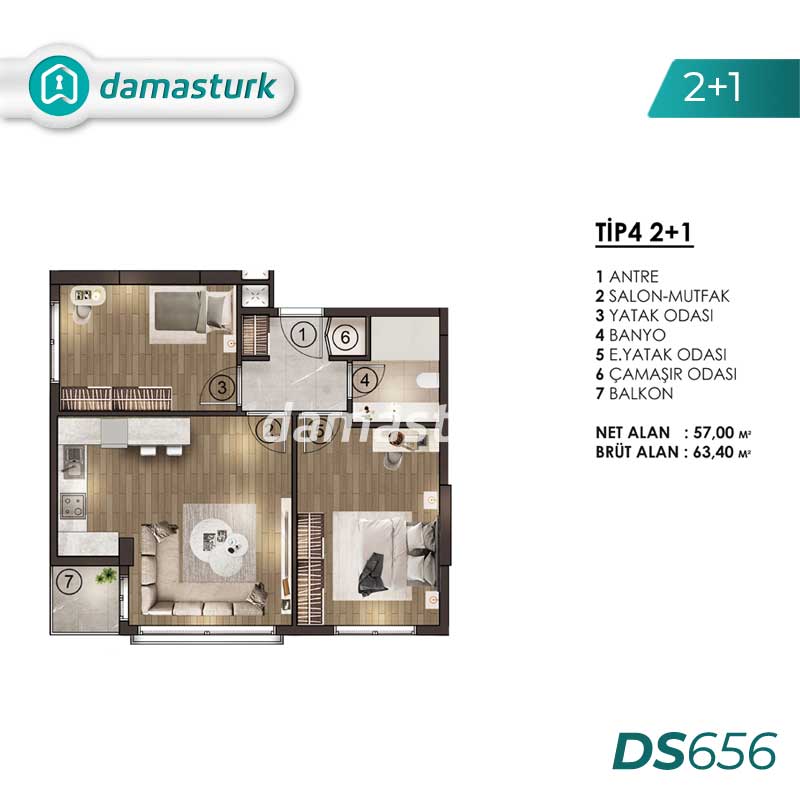 آپارتمان برای فروش در بيليك دوزو - استانبول DS656 | املاک داماستورک 02
