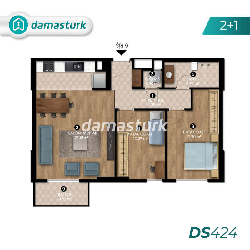 Apartments for sale in Eyup - Istanbul DS424 | DAMAS TÜRK Real Estate 02