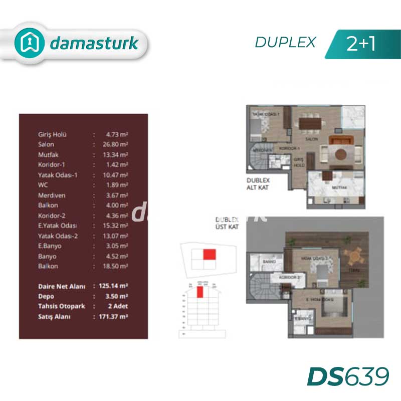 آپارتمان های لوکس برای فروش در اوسكودار - استانبول DS639 | املاک داماستورک 01