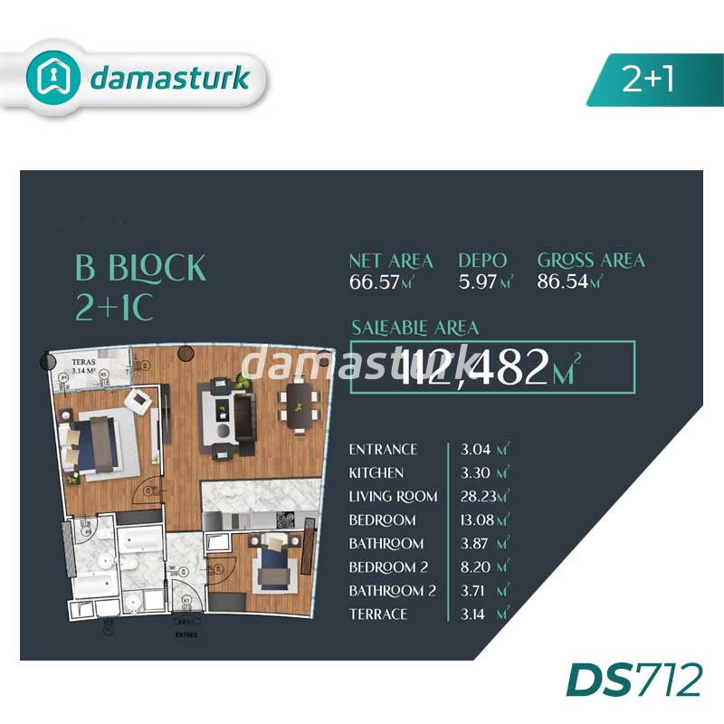 Apartments for sale in Başakşehir - Istanbul DS712 | damasturk Real Estate 02