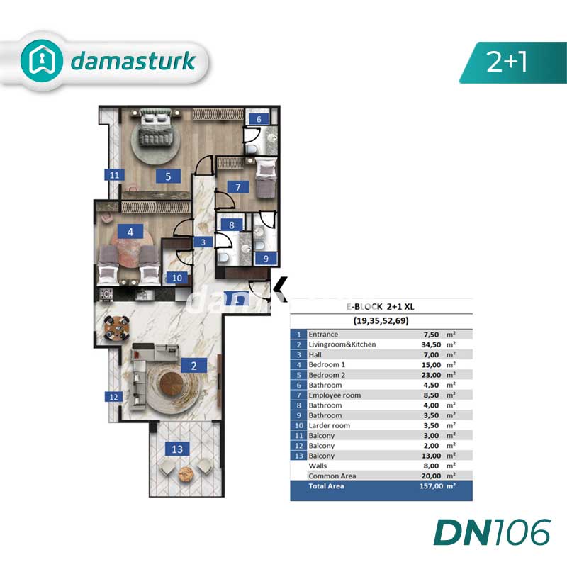 Immobilier de luxe à vendre à Alanya - Antalya DN106 | damasturk Immobilier 02