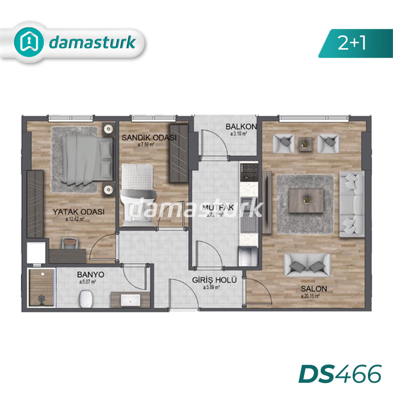 آپارتمان برای فروش در كوتشوك شكمجة  - استانبول DS466 | املاک داماستورک 01
