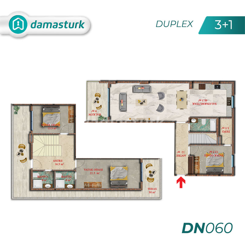 Apartments for sale in Antalya - Turkey - Complex DN060  || damasturk Real Estate Company 02