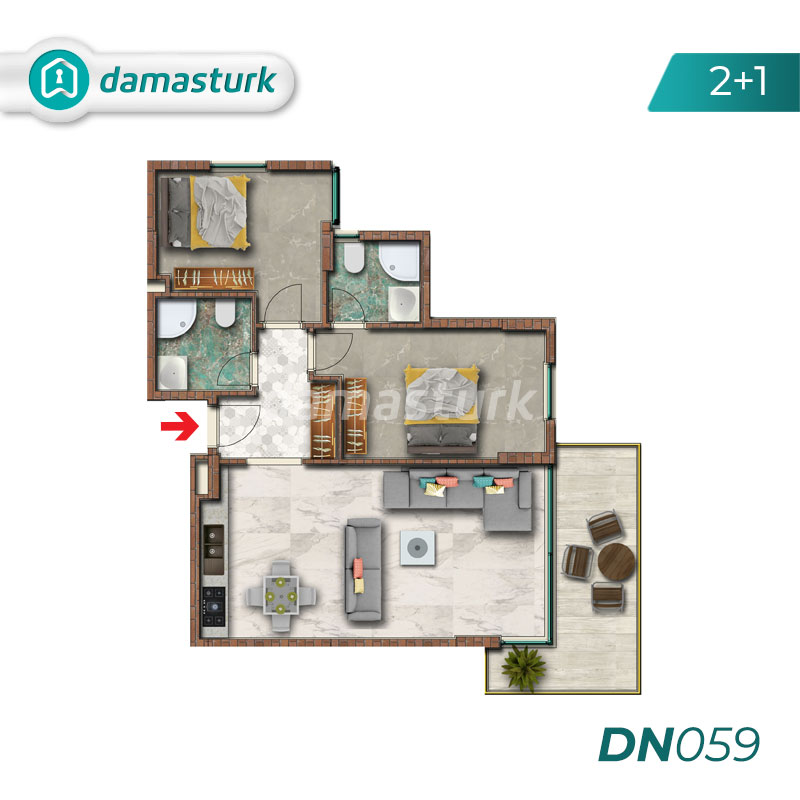 Apartments for sale in Antalya - Turkey - Complex DN059  || damasturk Real Estate Company 02