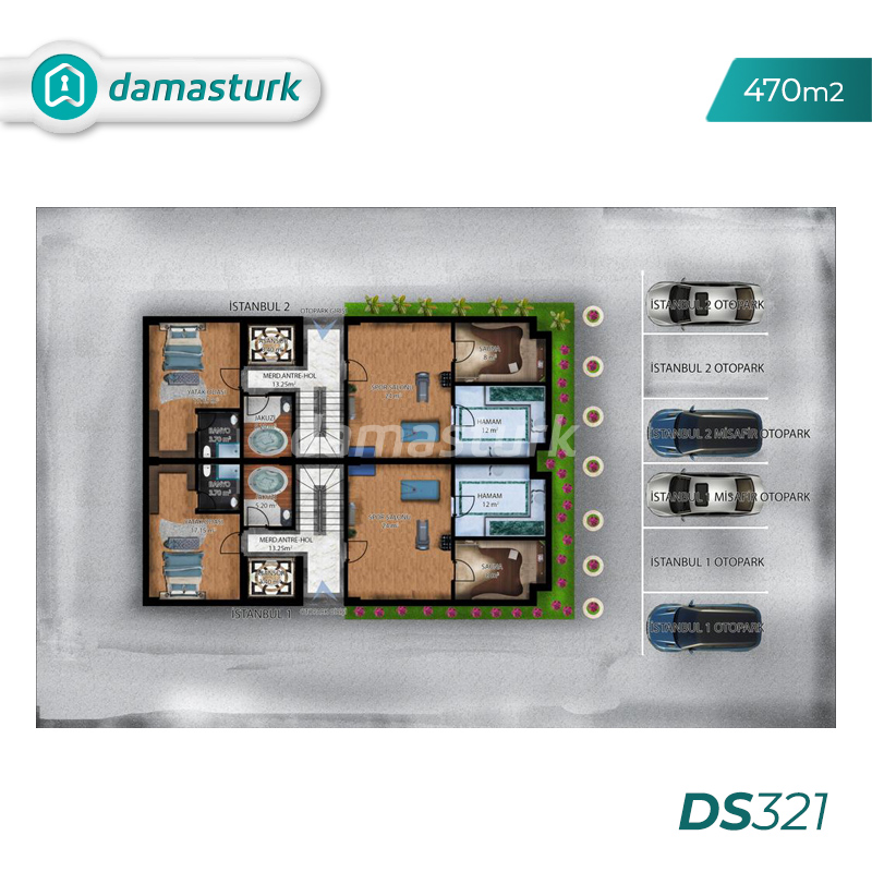 فلل للبيع في تركيا - المجمع  DS321  || شركة داماس تورك العقارية  02