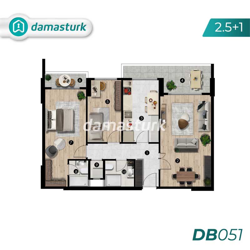 آپارتمان برای فروش در نیلوفر - بورسا DB051 | املاک داماستورک 01