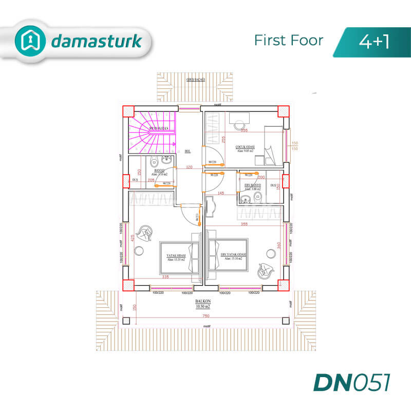 Villas  for sale in Antalya Turkey - complex DN051 || damasturk Real Estate Company 02