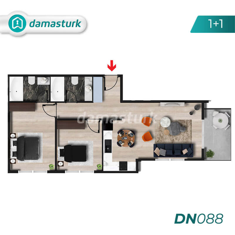 فروش آپارتمان در آنتالیا - ترکیه - مجتمع DN088 || املاک داماس تورک 02
