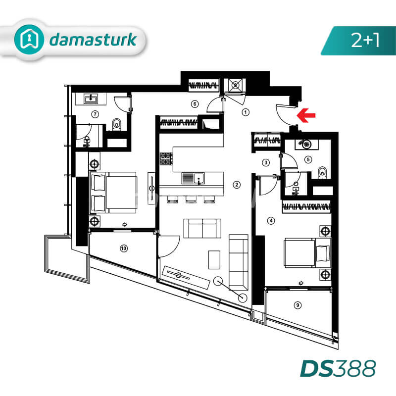 آپارتمانهای فروشی در ترکیه - استانبول - مجتمع  -  DS388  ||  داماس تورک أملاک 02