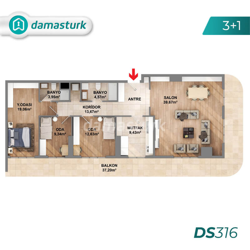 Apartments for sale in Turkey - the complex DS316 || damasturk Real Estate Company 02