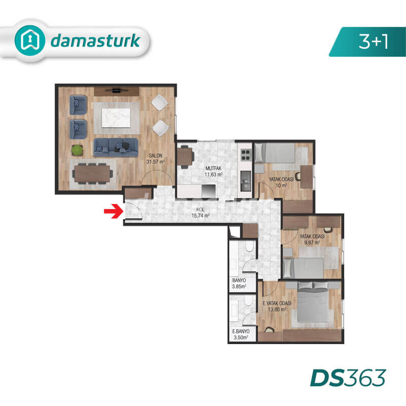 Apartments for sale in Turkey - Istanbul - the complex DS363  || damasturk Real Estate Company 02