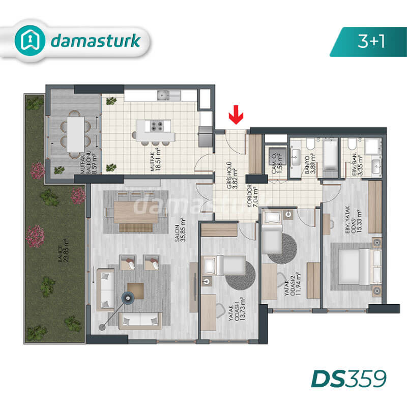 Apartments for sale in Turkey - Istanbul - the complex DS359  || damasturk Real Estate Company 02