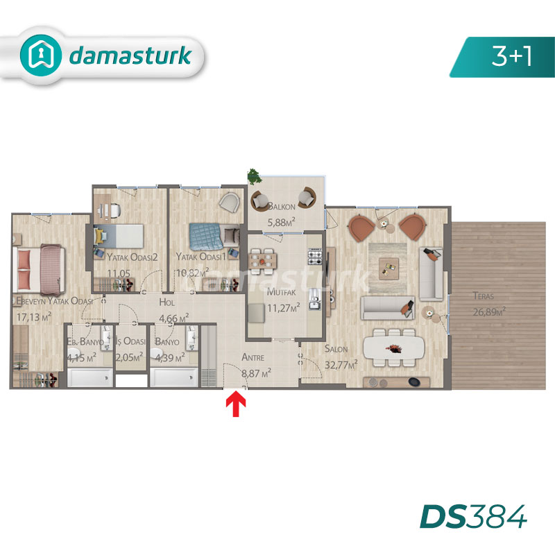 آپارتمانهای فروشی در ترکیه - استانبول - مجتمع  -  DS384   ||  داماس تورک أملاک 02