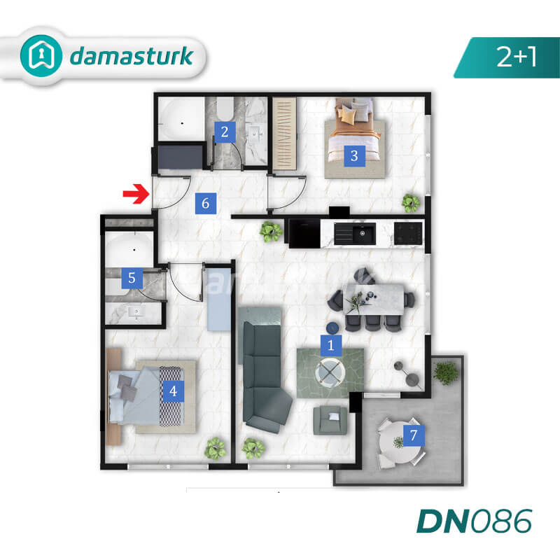 Apartments for sale in Antalya - Turkey - Complex DN086 || DAMAS TÜRK Real Estate  02