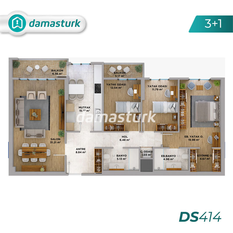 Appartements à vendre à Ispartakule - Istanbul DS414 | damasturk Immobilier 02
