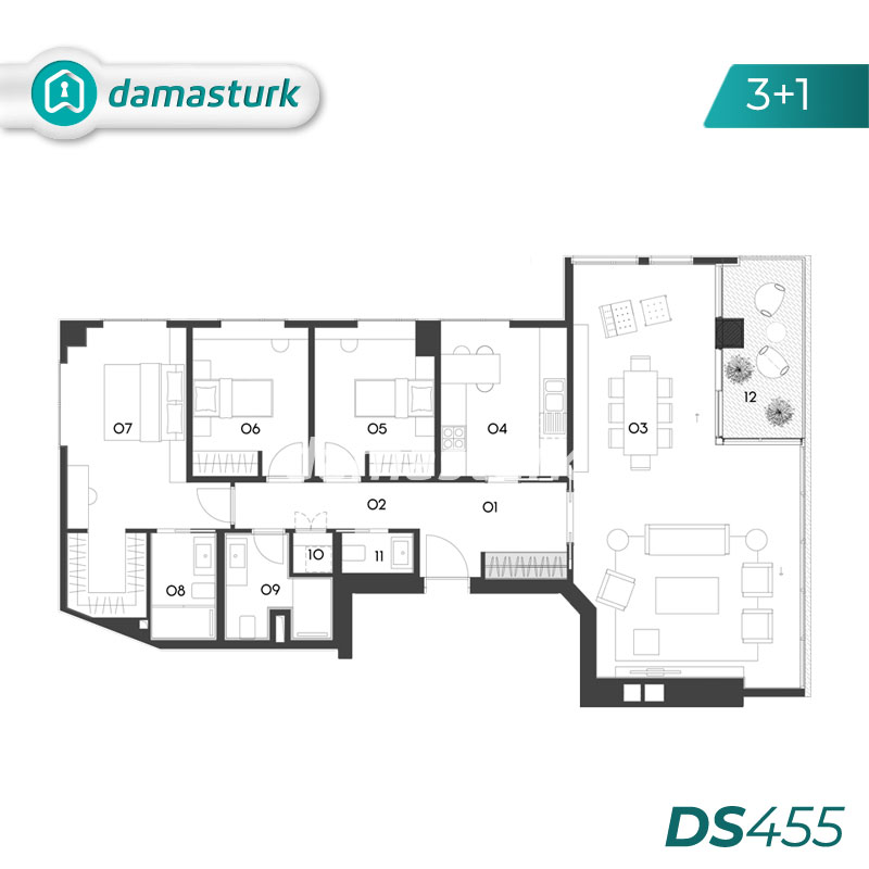 Luxury apartments for sale in Üsküdar - Istanbul DS455 | damasturk Real Estate 03