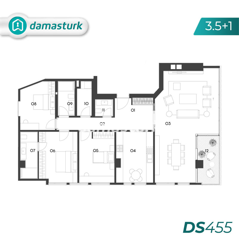 آپارتمان های لوکس برای فروش در اسكودار - استانبول DS455 | املاک داماستورک 02
