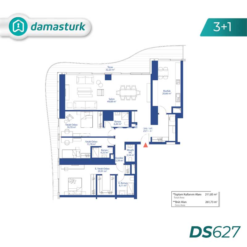 Appartements à vendre à Beykoz - Istanbul DS627 | damasturk Immobilier 02