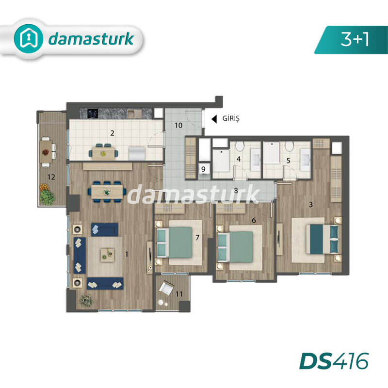 Apartments for sale in Ispartakule - Istanbul DS416| damasturk Real Estate 03