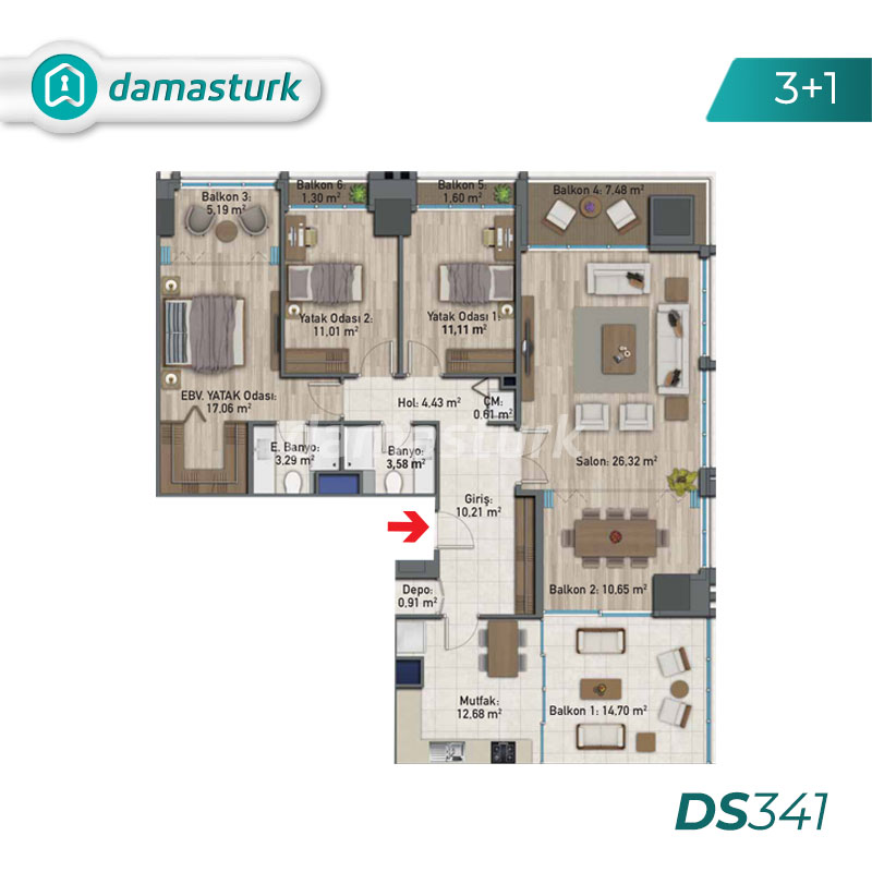 Apartments for sale in Turkey - Istanbul - the complex DS341 || DAMAS TÜRK Real Estate Company 03