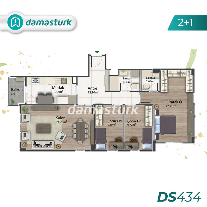 Apartments for sale in Kağithane - Istanbul DS434 | damasturk Real Estate 03