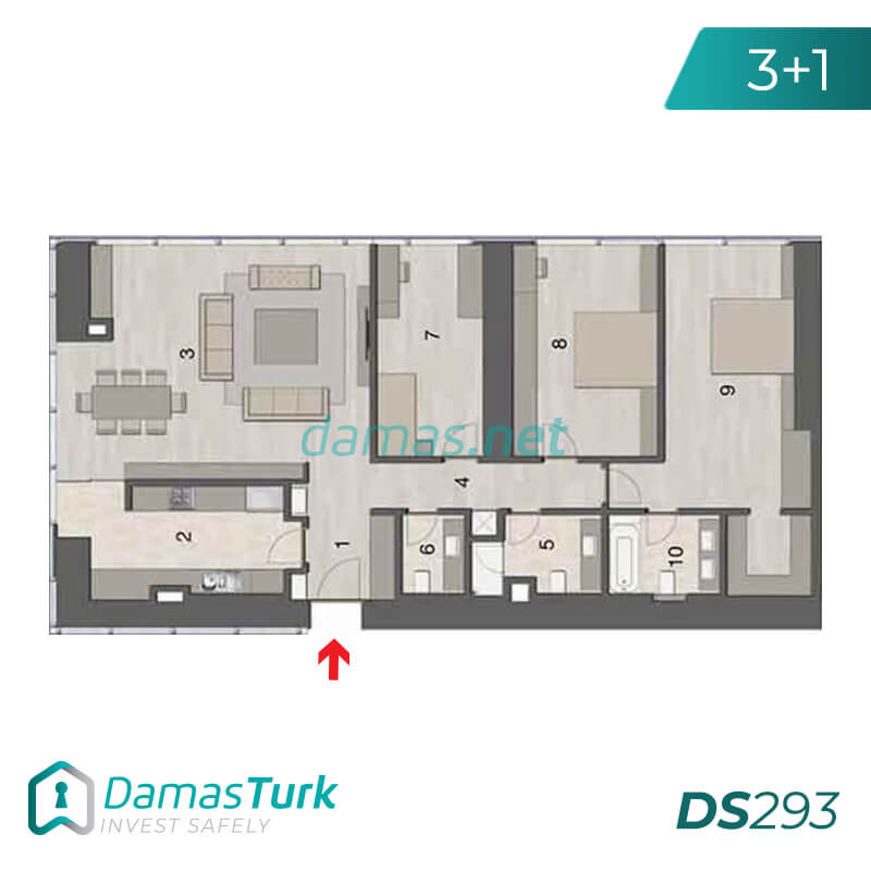 Ready investment apartments complex with a beautiful sea views in istanbul - sisli DS293 || damas.net 03