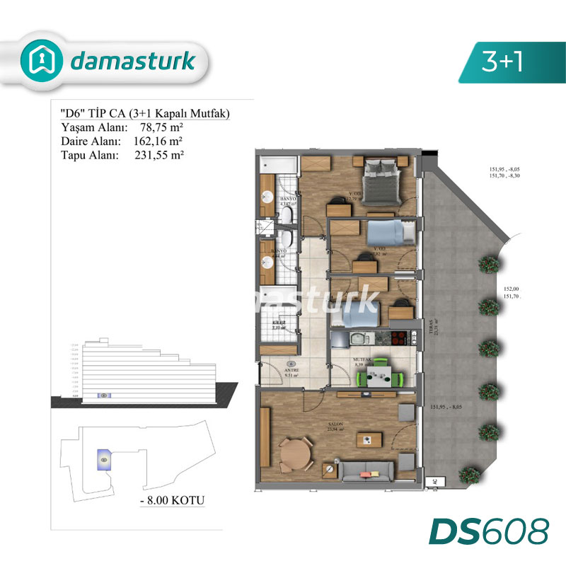 Appartements à vendre à Pendik - Istanbul DS608 | damasturk Immobilier 03