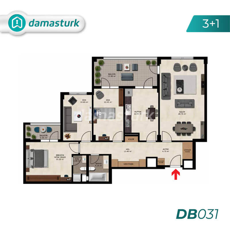 Apartments for sale in Bursa Turkey - complex DB031 || damasturk Real Estate Company 01