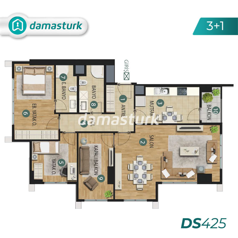 آپارتمان برای فروش در كارتال - استانبول DS425 | املاک داماستورک 03