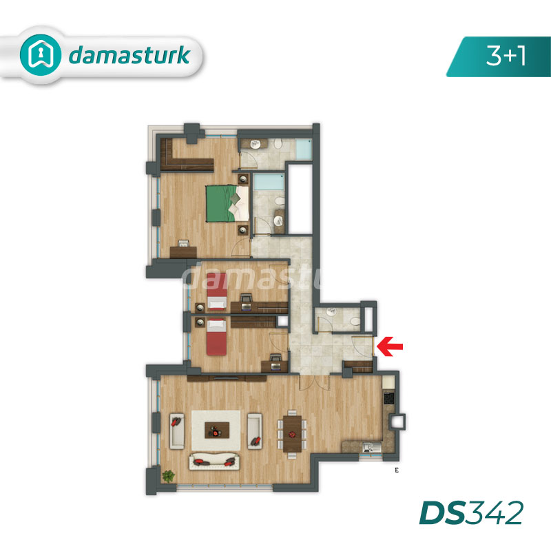 Apartments for sale in Turkey - Istanbul - the complex DS342 || damasturk Real Estate Company 05