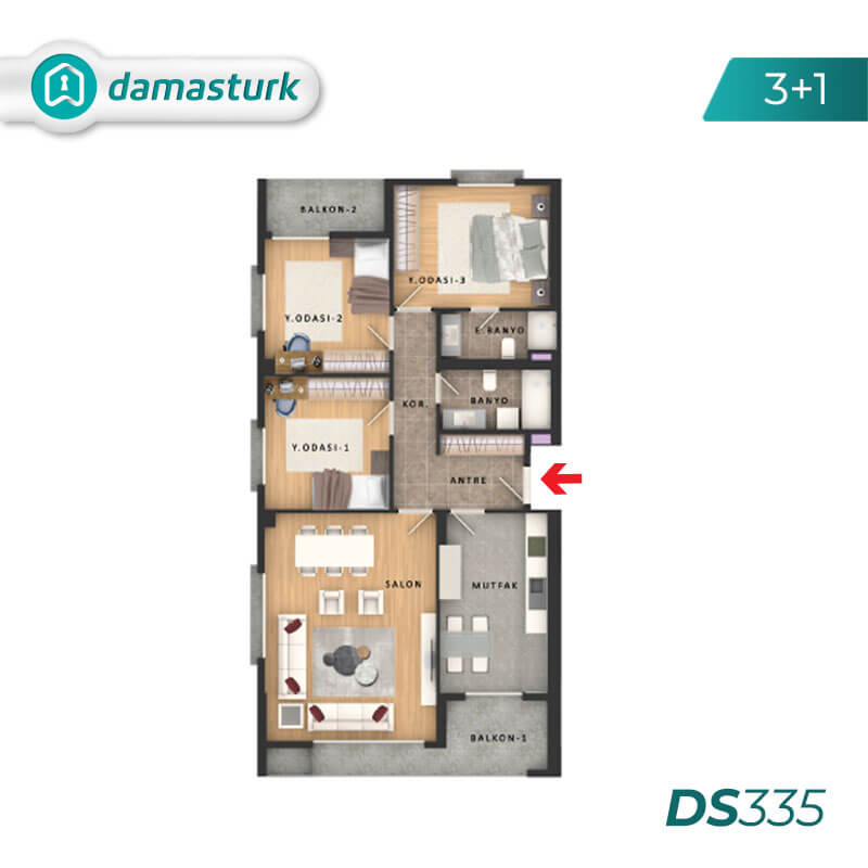 Apartments for sale in Turkey - the complex DS335 || damasturk Real Estate Company 02