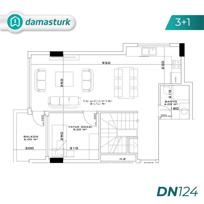 آپارتمان های لوکس برای فروش در آلانیا - آنتالیا DN124 | املاک داماستورک 03