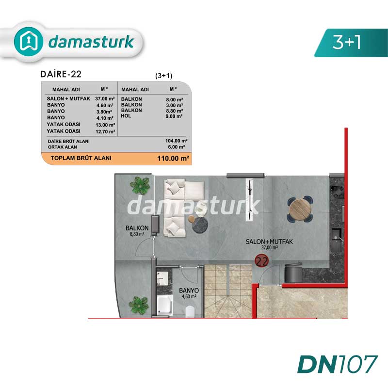 Apartments for sale in Alanya - Antalya DS107 | DAMAS TÜRK Real Estate 03