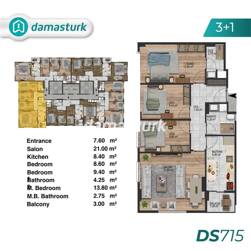 شقق للبيع في كوتشوك شكمجة - اسطنبول DS715 | داماس ترك العقارية  01
