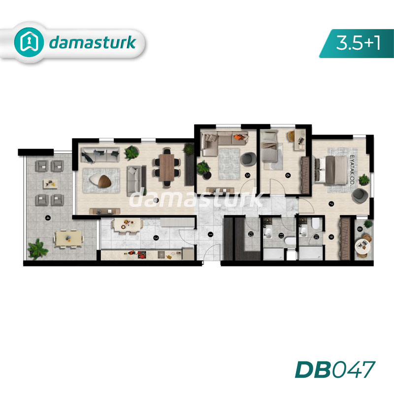 آپارتمان برای فروش در نيلوفر- بورصا DB047 | املاک داماستورک 02