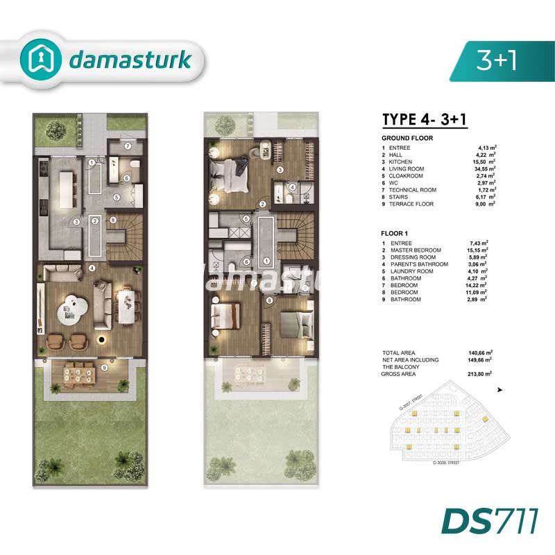 فلل للبيع في بهشة شهير - اسطنبول DS711 | داماس ترك العقارية    01