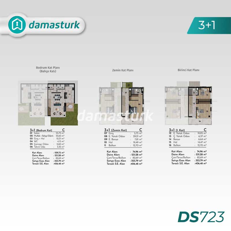 فلل فاخرة للبيع في تشكمة كوي - اسطنبول DS723 | داماس تورك العقارية 01