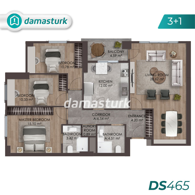 آپارتمان برای فروش در بغجلار - استانبول DS465 | املاک داماستورک 02