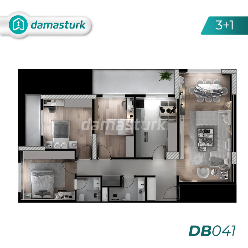 Appartements à vendre à Bursa - Nilufer - DB041 || DAMAS TÜRK Immobilier 01
