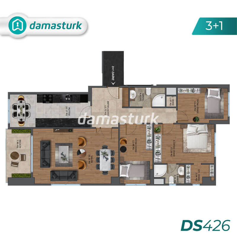 آپارتمان برای فروش در بيليك دوزو - استانبول DS426 | املاک داماستورک 02