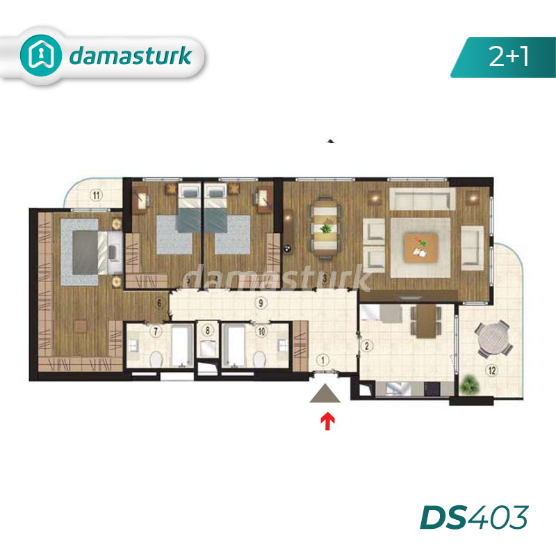 فروش آپارتمان در استانبول -  كوتشوك شكمجه  DS403 || املاک داماس تورک  14 02