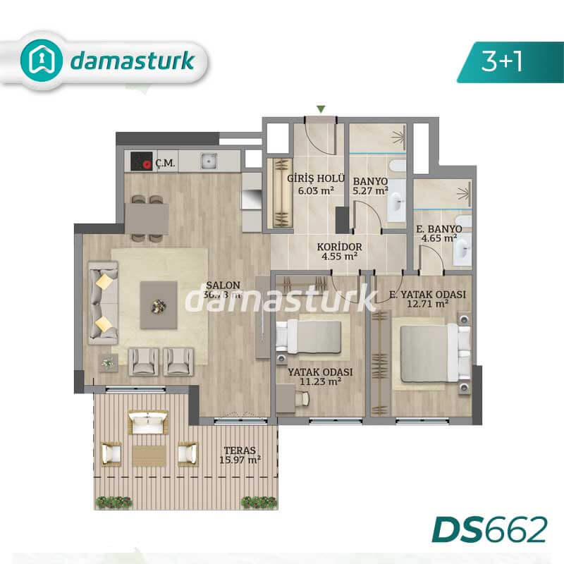 Immobilier de luxe à vendre à Küçükçekmece - Istanbul DS662 | damasturk Immobilier 02