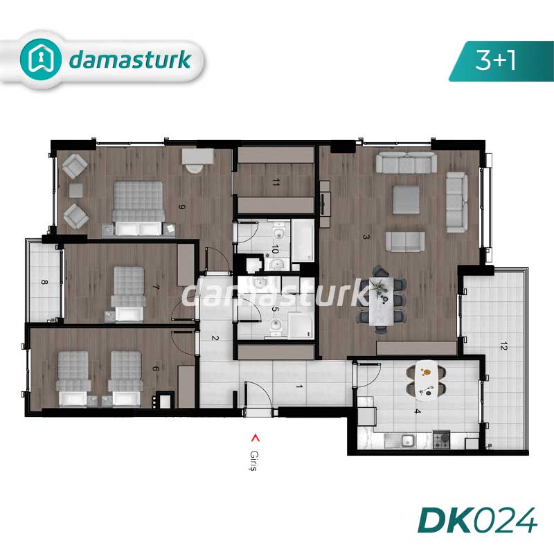 Appartements à vendre à Başiskele - Kocaeli DK025 | damasturk Immobilier 02