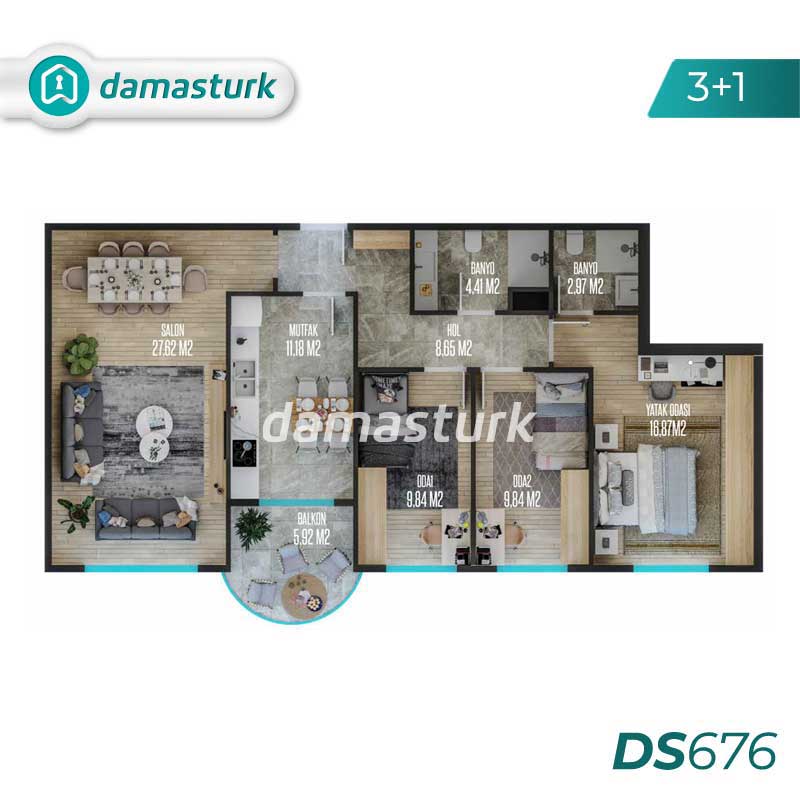 Apartments for sale in Pendik - Istanbul DS676 | DAMAS TÜRK Real Estate 03
