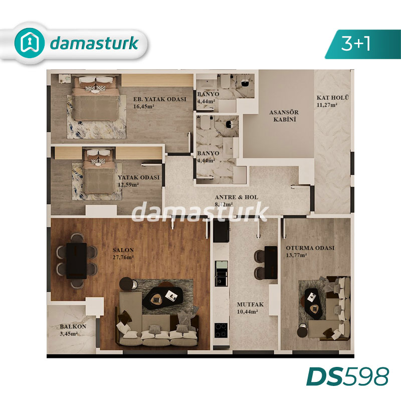 Apartments for sale in Küçükçekmece - Istanbul DS598 | damasturk Real Estate 02