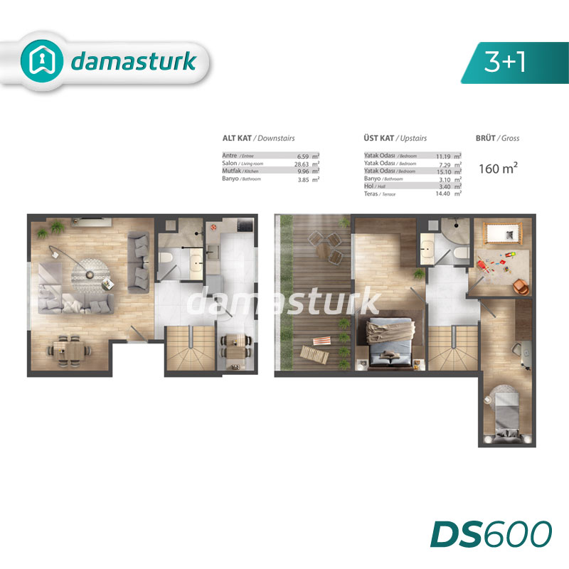 Appartements à vendre à Eyüp - Istanbul DS600 | DAMAS TÜRK Immobilier 03