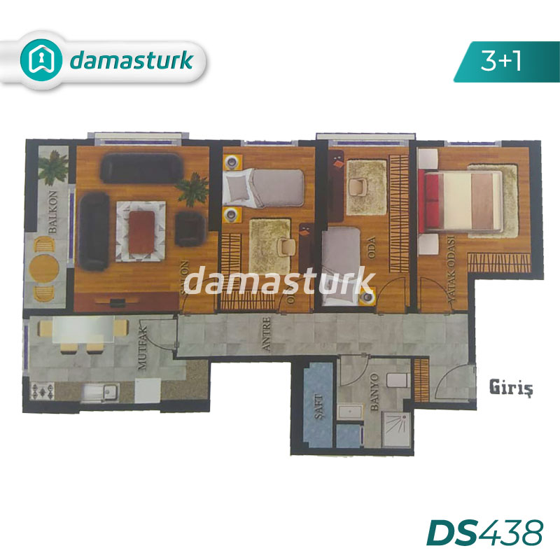 شقق للبيع في اسنيورت - اسطنبول DS438 | داماس تورك العقارية  02