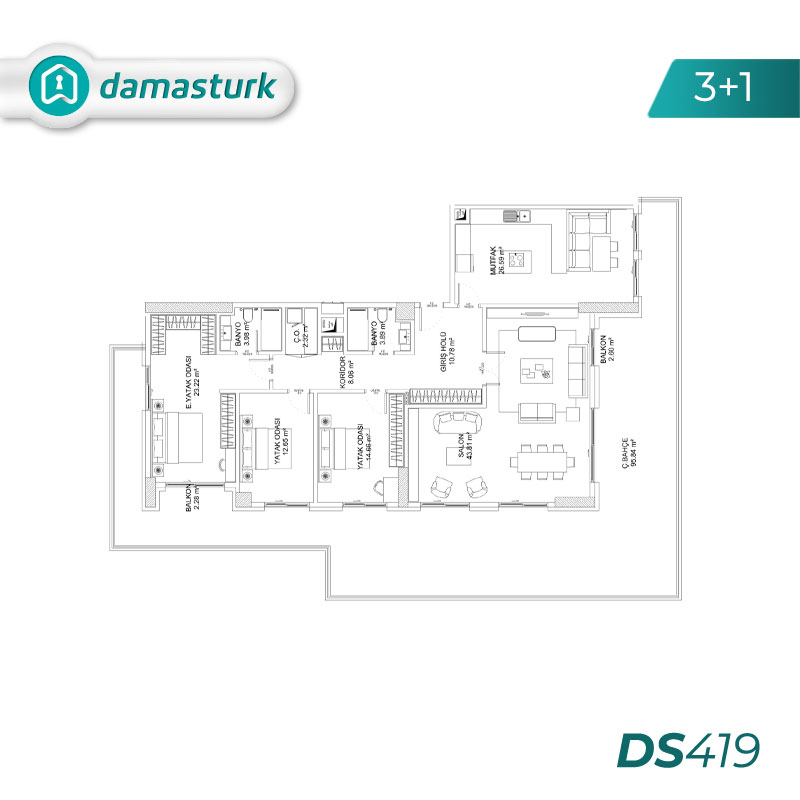 Apartments for sale in Şişli -Istanbul DS419 | damasturk Real Estate 03