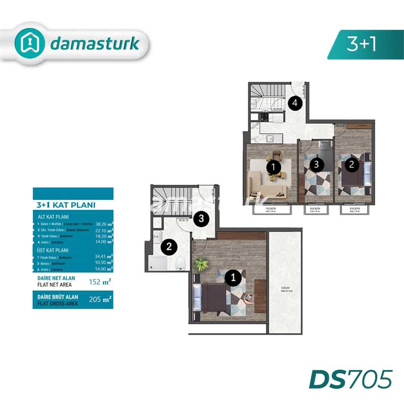 Appartements à vendre à Büyükçekmece - Istanbul DS705 | damasturk Immobilier 02