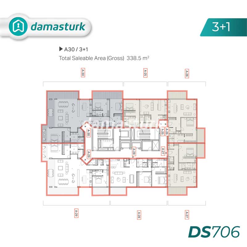 Luxury apartments for sale in Beyoğlu - Istanbul DS706 | damasturk Real Estate 03